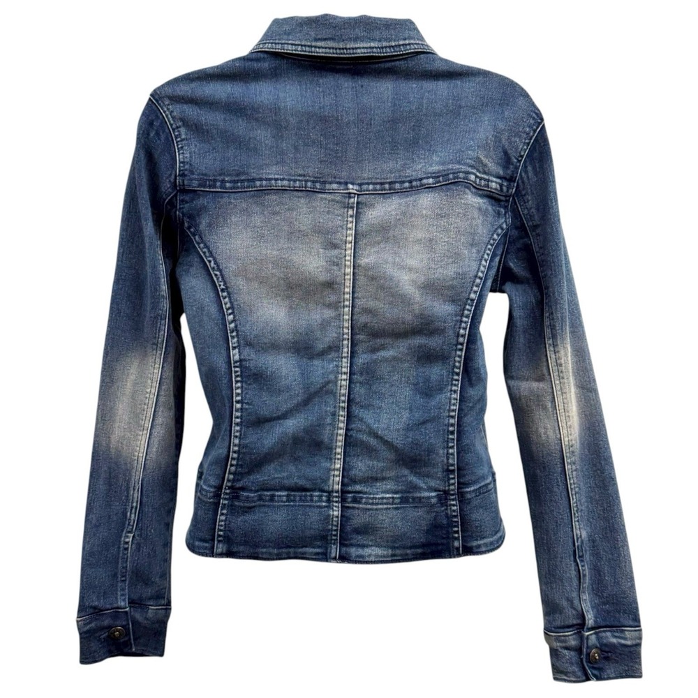 Venus Women's Size Small Blue Denim Jean Jacket Pockets Long Sleeve Button Close - Picture 2 of 7